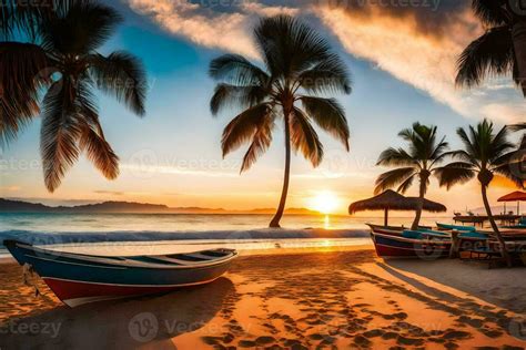 sunset on the beach in costa rica. AI-Generated 30892743 Stock Photo at ...