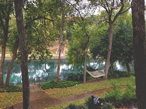 View of the Comal River from the Comal River Cottages in New Braunfels ...