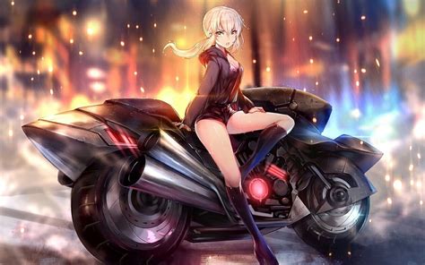 Anime Motorcycle Girl