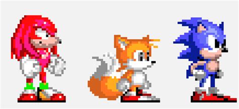 sonic tails and knuckles | Pixel Art Maker