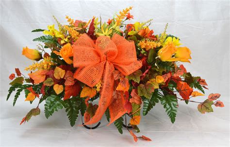 No.F008 Fall Cemetery Arrangement . Headstone saddle, Grave, Tombstone ...