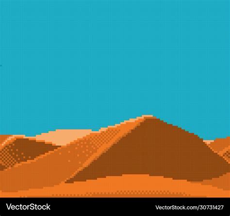 Pixel art seamless background desert landscape Vector Image