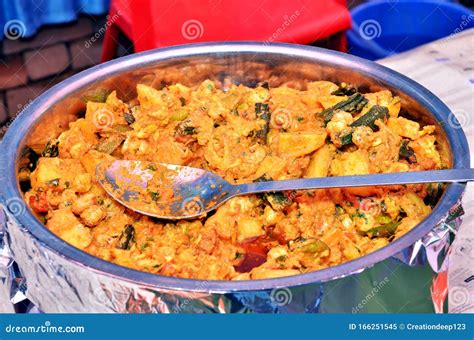 Homemade India Food `Aloo Gobhi` or Know As Spiced Potatoes with Cauliflower Stock Image - Image ...