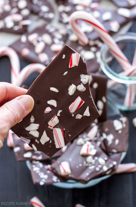 Two Ingredient Dark Chocolate Peppermint Bark - Recipe Runner