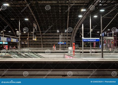 Interior View of Platform at Berlin Train Central Station in Berlin ...