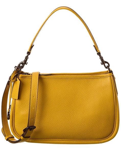 COACH Cary Leather Crossbody in Yellow | Lyst