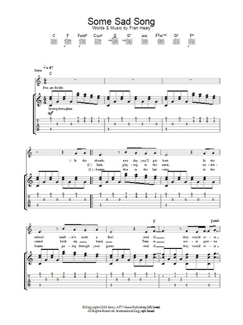 Some Sad Song by Travis - Guitar Tab - Guitar Instructor