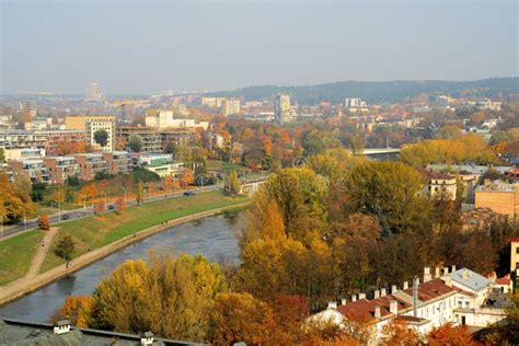 Vilnius Autumn Panorama from Gediminas Castle Tower Stock Photo - Image of mindaugas, castle ...