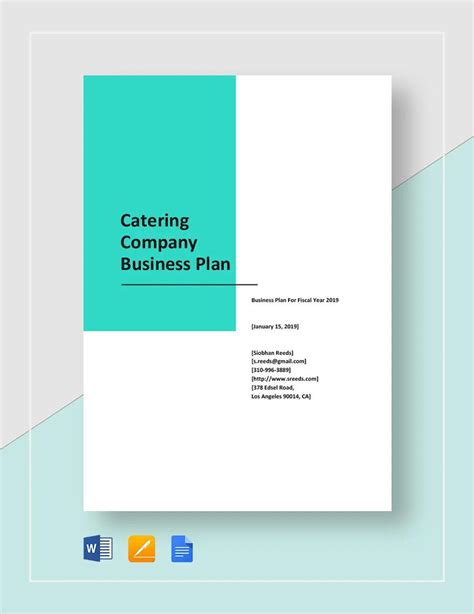 Catering Company Business Plan Template