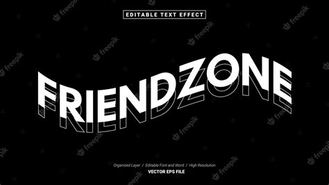 Premium Vector | Editable friendzone font. typography template text effect style. lettering ...