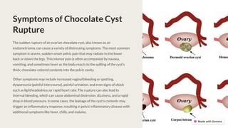 Ruptured chocolate cyst presentation ppt | PPT