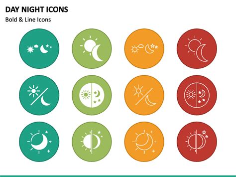 Day Night Icons PowerPoint Template - PPT Slides