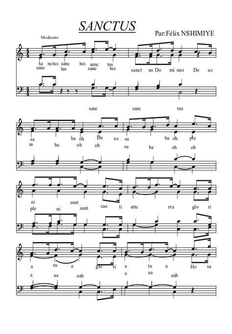 sanctus Sheet music for Piano (Solo) | Download and print in PDF or ...