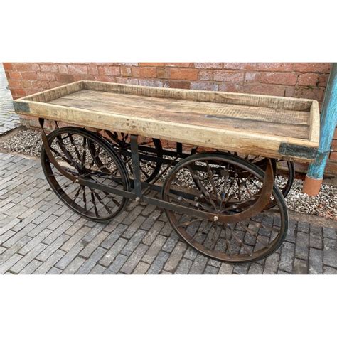 Rustic Wooden Cart Display Table