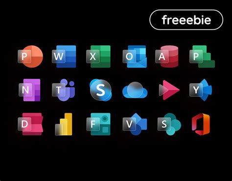 Glassy and Vector Microsoft 365 Icon Set | Apple icon, Office icon, Web ...