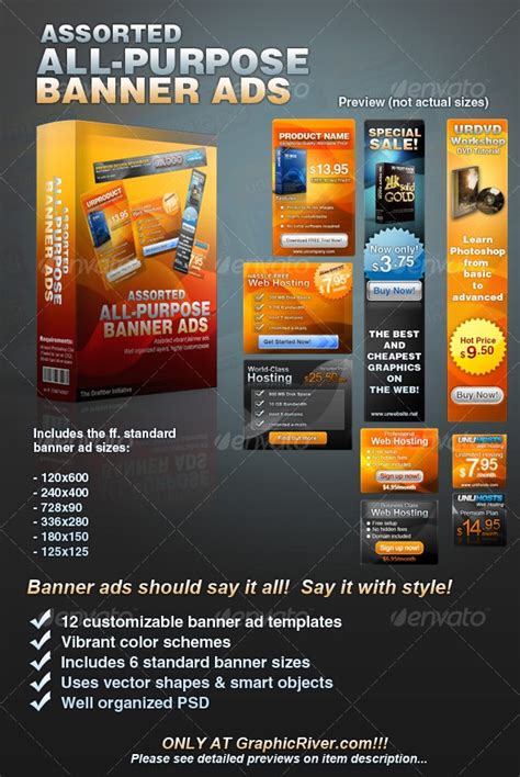 Assorted All-Purpose Banner Ad Templates Vol. 1, Web Elements | GraphicRiver