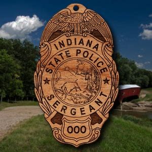 Wooden Indiana State Police Badge or Patch Ornament - Etsy