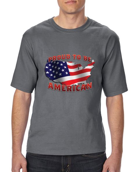 Artix - Mens and Big Mens American Proud To Be US Flag Patriotic T-Shirt, up to size 3XLT ...