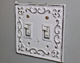 Items similar to Decorative Light Switch Plate /Aquamarine /Gray ...