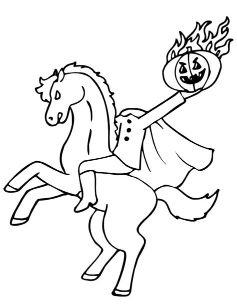 Halloween Headless Horseman 4 Coloring Page - Free Printable Coloring Pages for Kids