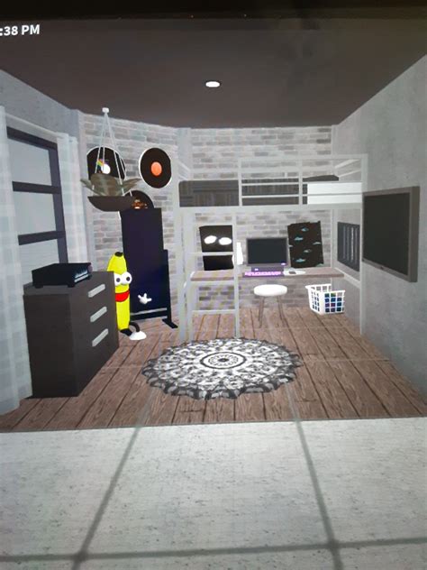 Small dark bloxburg dorm room | Home, Dorm room, Room