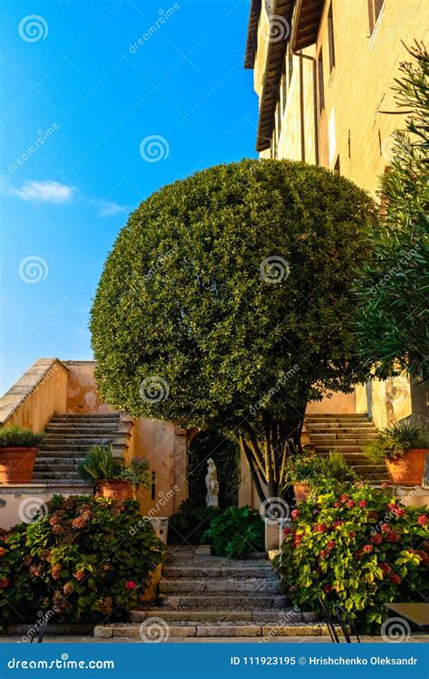 Beautiful Interior Garden Courtyard in the Old Castle Stock Image - Image of living, landscape ...