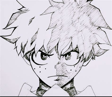 A simple drawing of Deku. It's not upto the level of great arts that are posted here but I tried ...