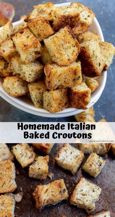 This Homemade Croutons Recipe is beyond simple. Just slice up that stale bread, toss with oil ...