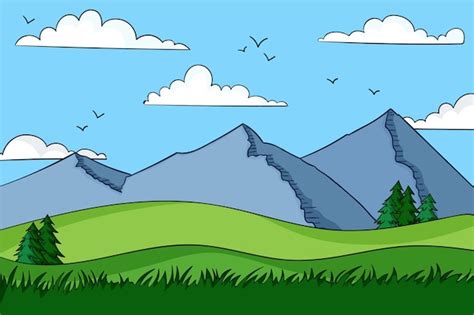 Free Vector | Hand drawn mountain landscape