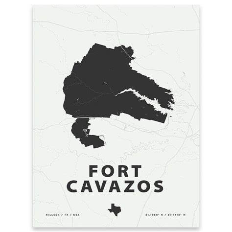 Home Base Maps - Fort Cavazos Map Print - Military & First Responder ...