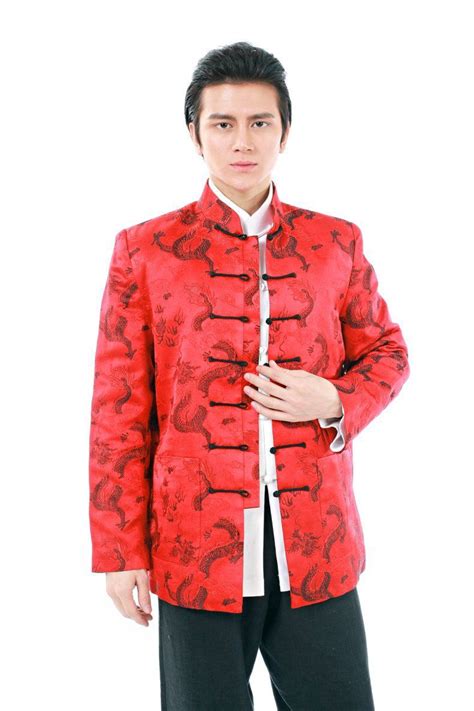 Brocade Dragon Coat (Red) | Chinese clothing for men, Tie outfit, Inner ...