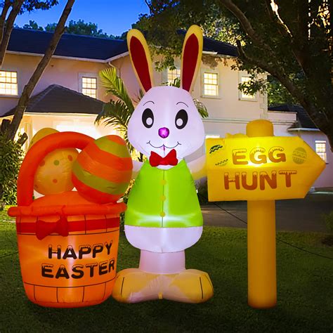 6FT Easter Inflatable Outdoor Decorations Easter Inflatable Bunny and ...