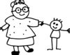 Mom Holding Childs Hand - Outline Clip Art at Clker.com - vector clip art online, royalty free ...