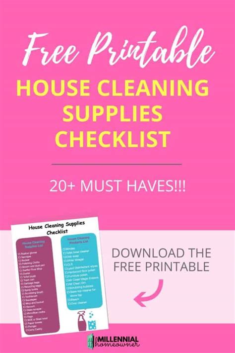 The House Cleaning Supplies Checklist (You Must Have These) - Millennial Homeowner