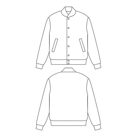 Template varsity jacket vector illustration flat design outline clothing collection | Jacket ...