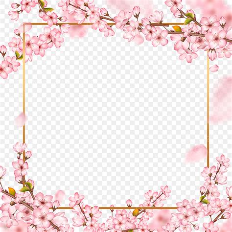 Spring Cherry Blossom PNG Transparent, Spring Pink Cherry Blossom Border, Spring, Pink, Cherry ...