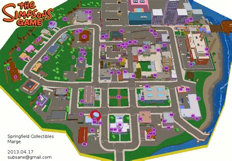 The Simpsons Game Marge Springfield Collectible Map (GIF) - Neoseeker Walkthroughs