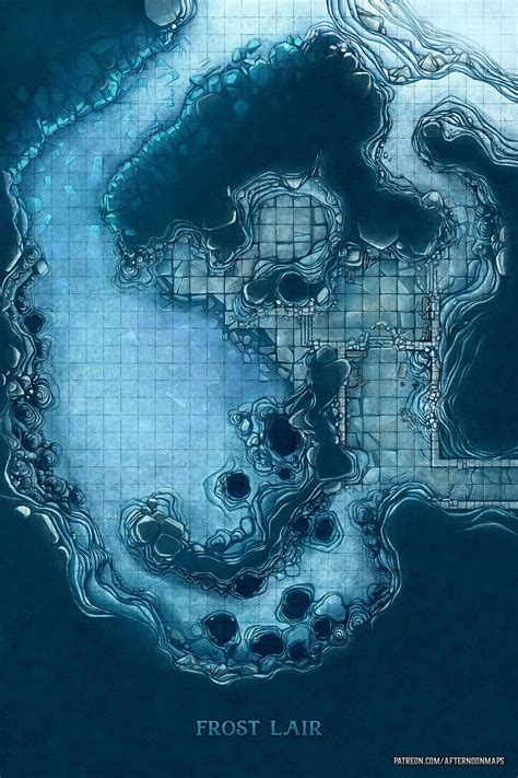 Frost Lair (White Dragon Lair) - 30x45 : r/dndmaps