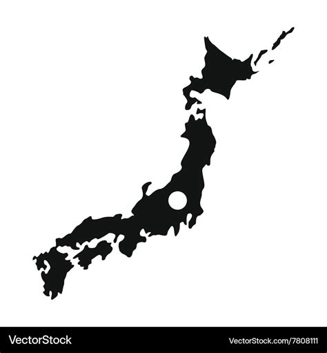 Map of Japan icon simple style Royalty Free Vector Image