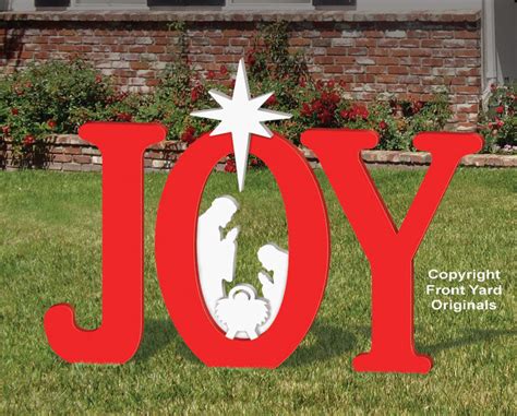 Outdoor JOY Nativity Display - In Red or White – Front Yard Originals