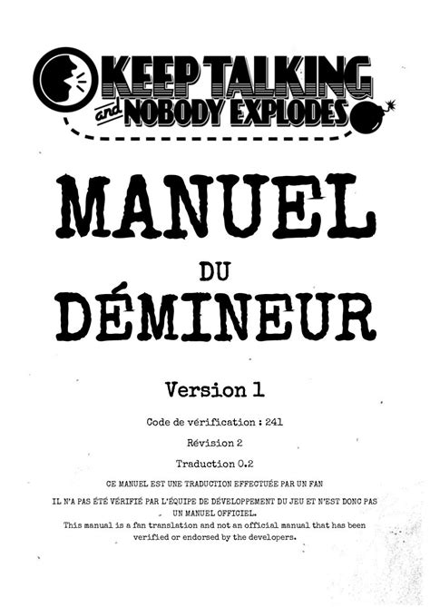 Bomb Defusal Manual V1R2 FRV3 par Xavier GÉRIN - Fichier PDF