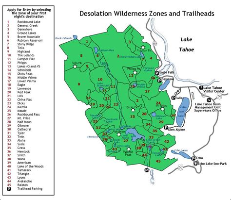 Desolation Wilderness Permits Zone Map - Desolation Wilderness California • mappery