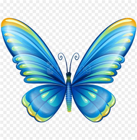 Free Png Download Large Art Blue Butterfly Clipart - Blue Butterfly ...