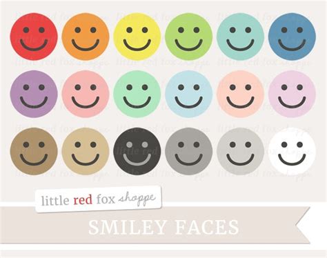 Smiley Face Clipart Happy Face Clip Art Sicon Expression | Etsy