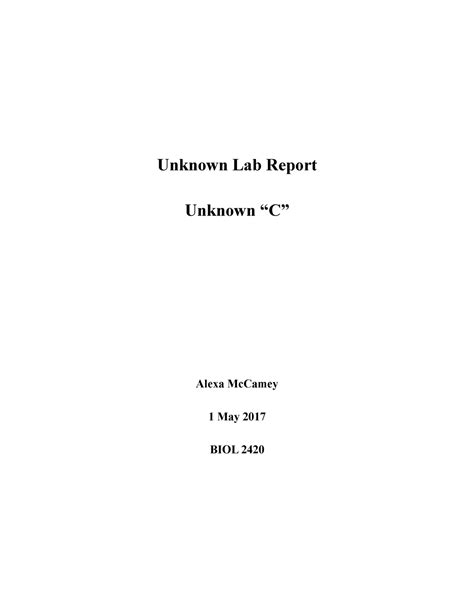 Microbiology Lab Report Template | PDF Template