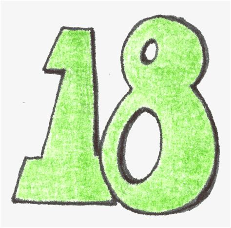 Favorite Number Why - Number 18 Cartoon Png PNG Image | Transparent PNG ...