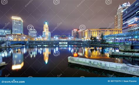 Providence, Rhode Island Skyline Stock Image - Image of district ...