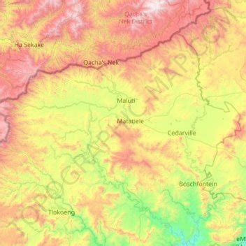 Matatiele Local Municipality topographic map, elevation, relief