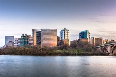 Rosslyn, Arlington, Virginia, USA Skyline on the Potomac River Stock ...