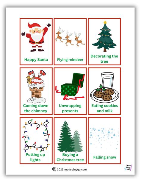 Printable Christmas Charades for Kids - Etsy